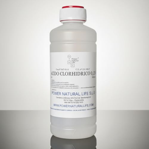 Ácido Clorhídrico 0,1 N Power Natural Life | HCl 0.1 Normal | Para Titulaciones, Análisis Químico, Ajuste pH | Envase HDPE con Tapa Seguridad | Uso Industrial