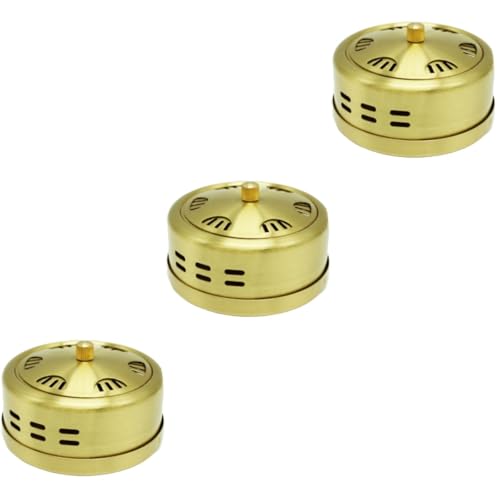 NOLITOY 3pcs Copper Smokeless Moxibustion Treatment Box Design for Health and Portable Round Moxibustion Tool for Adults and Seniors