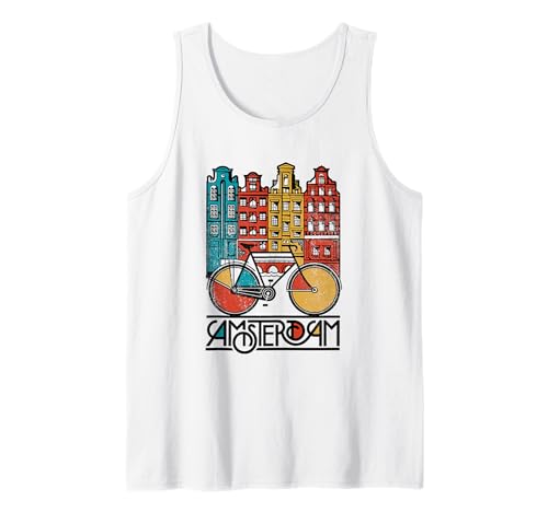 New Retro Bicycle Bike Amsterdam City T Shirt Jersey Tank Top