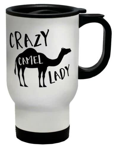 Voltx Design Crazy Camel Lady Stainless Steel Travel Mug, Leakproof Insulated Thermal Cup, Car Portable Travel Coffee Cup Mug, Vacuum Insulated