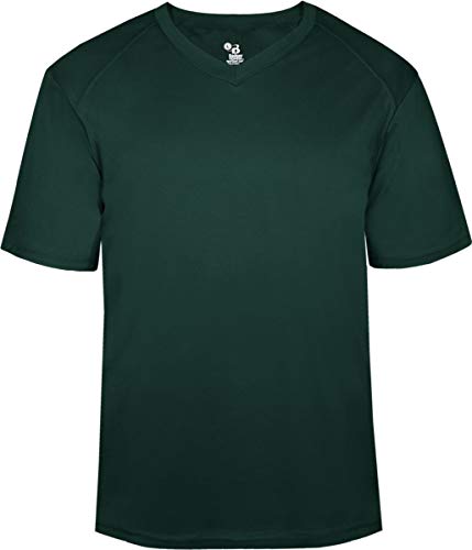 Badger Sports B-Core V-Neck Tee Forest Green Large