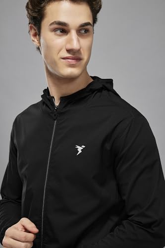 Image of TECHNOSPORT Men's Regular Fit Jacket with Zip Pockets, TS FLEXI Lightweight Windproof Quick Dry Full Sleeve Jacket for Gym Running and Travel