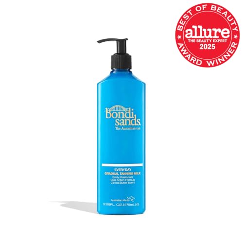 bondi sands everyday gradual tanning milk  long-lasting tanning body moisturizer enriched with aloe vera and vitamin e for glowing skin