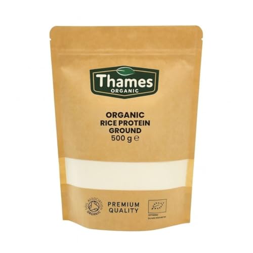 Thames Organic Organic Rice Protein Ground: Premium Plant-Based Protein for Health & Fitness Enthusiasts - Vegan-Friendly 500g