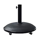 Sundale Outdoor 55lbs Heavy Duty Umbrella Base Concrete Rolling Stand with 4 Wheels for Patio, Deck, Garden, Poolside, Black