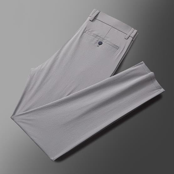 Men Summer Ice Cool Pants Silk Casual Comfortable Breathable Pants Non-Ironing Anti-Wrinkle High Stretch Pants3