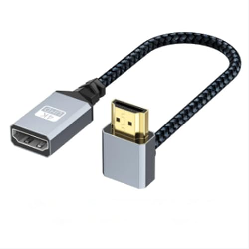 ViViSunHDMI 延長ケーブル ハイスピード 4K画質 オス-メス 金メッキ端子 90°L型 HDMIタイプA オス- HDMIタイプA メス (上Lアルミニウムシェル, 0.2m)