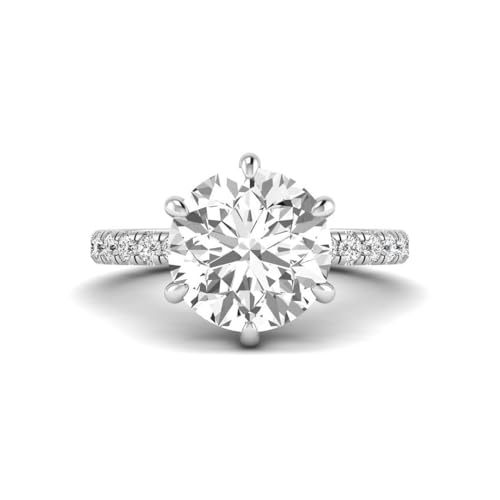 IGI Certified 5.75 Carat Round Lab Grown Diamond (5 Ct, F, VVS2) Hidden Halo 14K Gold Wedding Engagement Ring For Womens2