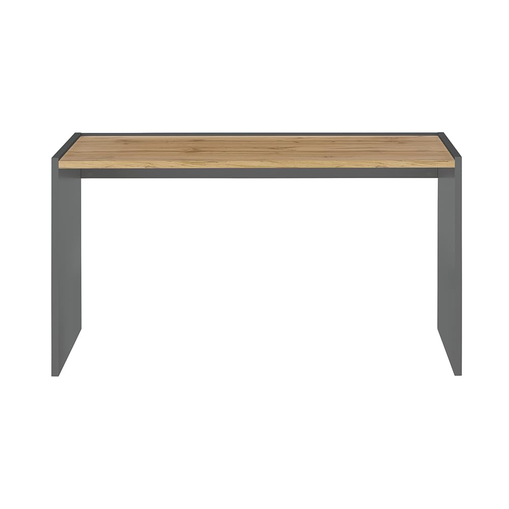 Büromöbel Set anthrazit mit Eiche 2-teilig modern, 1 Schreibtisch, 1 Regal