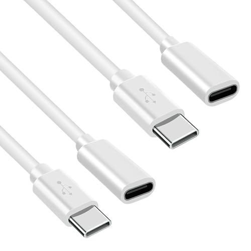 BIVOFU 2 PCS USB C Verl&auml;ngerung 1m Typ C Stecker Wei&szlig;, USB C Verl&auml;ngerungskabel f&uuml;r Magsafe Ladeger&auml;t, Kompatibel mit 15/14/13, 1M/3.3Ft, Schnelles Laden und Datentransfer