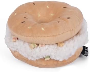 Dog Plush Squeaky Toy, Interactive Bagel Shape Puppy Snuffle Toys, Cute Dog Puzzle Enrichment Toy Treat Puzzle for Small and Medium Dogs