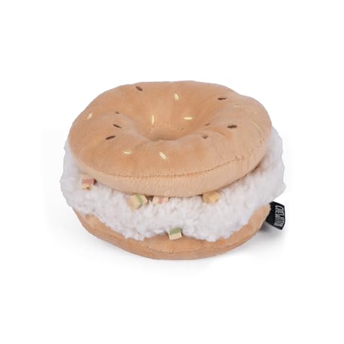 CHEWFFON Hund Plüsch Quietschspielzeug Interaktives Bagel Form Welpen Schnüffelspielzeug Niedlich Hund Puzzle Anreicherung Spielzeug Leckerli Puzzle für Kleine und Mittlere Hunde