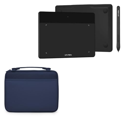 BoxWave Case Compatible with XP-Pen Deco Fun S - Hard Shell Briefcase, Slim Messenger Bag Briefcase Cover Side Pockets - Navy