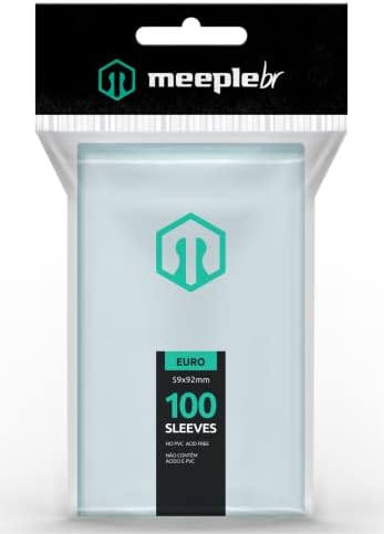 MeepleBR Sleeves - EURO (59x92mm), TCG, Plástico para Proteção de...