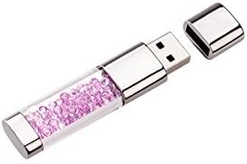HKUU USB Flash Drive Memory Stick Thumb Drives Jump Pen Drive with Led Indicator,Bulk Zip Drive for Data Storage (32GB, Crystal2)