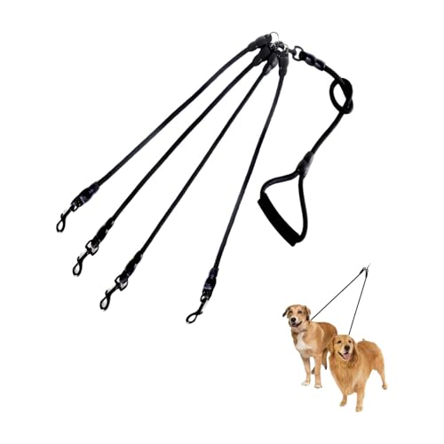 Nylon Guinzaglio Cani,4 in 1 Cane Guinzaglio,Guinzaglio multifunzione,Guinzaglio per Cani regolabile,Multi Guinzaglio per Animali Domestici,per passeggiate ed escursioni con animali domestici（nero）