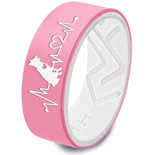 XAHH Silicone Ring for Men Women,Cute Dog Love Heart Heartbeat Ring, Rubber Wedding Bands,Lovely Animal Pet Jewelry2