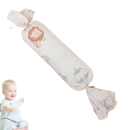 GkgWuxf Almohada ergonómica para dormir para bebé, almohada ergonómica en forma de caramelo, cojín de abrazo para niños pequeños, para dormir siesta, viajes, guardería, hogar, dormitorio, guardería