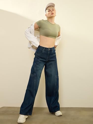 Image of SASSAFRAS Women Wide Leg Jeans