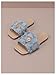 GORGLITTER Girl's Denim Sandals Dressy Square Toe Metal Jean Sandals Summer Slide Shoes Trendy Fashion Blue 1 Big Kid
