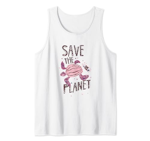 Save The Planet Tortuga Tierra Cambio climático Calentamiento global Camiseta sin Mangas