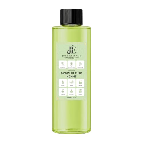 Just Essence Monclar Pure Homme Fregrance Perfume Oil | Premium Quality Concentrated Fragrance | Pure Perfume & Cologne Oil for Personal Body Use | 2 Fl Oz
