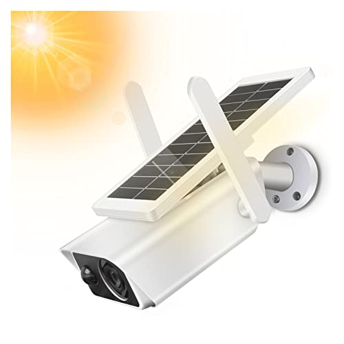 Cámara de Seguridad, Cámara de Seguridad inalámbrica for Exteriores Batería Recargable Solar Vigilancia IP Cámaras for el hogar Audio bidireccional PIR(Camera with 128G)