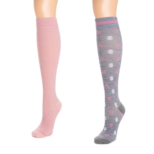 Image of MUK LUKS Women's 2 Pair Pack Nylon Compression Knee High Socks