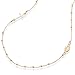 Miabella 18K Gold Over Sterling Silver Italian Rosary Beaded Sideways Cross Necklace, Link Chain 16, 18, 22 Inch for Women Teen Girls 925 Italy (22)