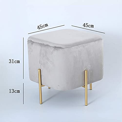 Repose-pieds en velours confortable cube gris pour salon - 4