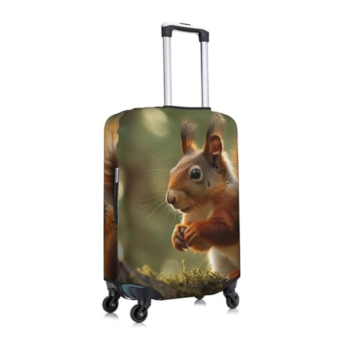 Travel Luggage Cover Elastic Anti-Scratch Suitcase Protector Washable Travel Suitcase Cover Wildlife Forest Squirrel Luggage Protector Fits 18-32 Inch Suitcase3