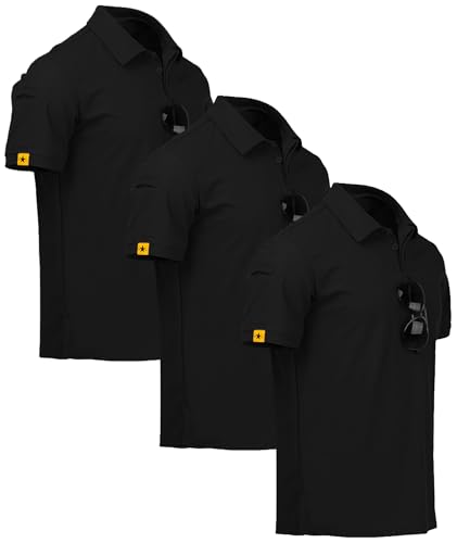 ZITY 3 Pack Mens Golf Polo Shirts Short Sleeve Business Casual T-Shirts 2XL