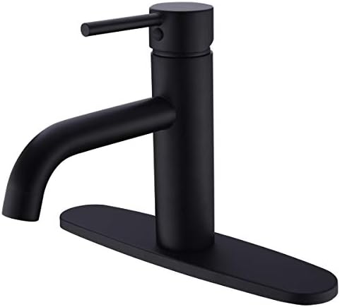 HANEBATH Brass Bathroom Sink Faucet with 8-inch Plate,Matte Black