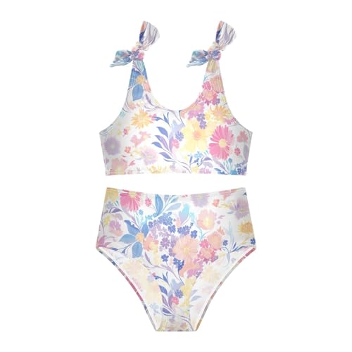 Watercolor Girls' Two Pieces Kids Bikini Set Quick-Dry Swimsuits Swimming Suits Adjustable Shoulder Strap3