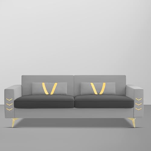 Image of BRAXTONE Derby 3 Seater Sofa Set for Living Room (Black Grey Fabric) Premium Fabric Sofa
