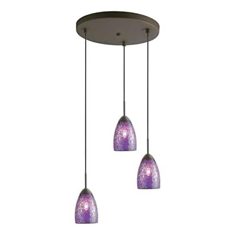 Woodbridge Lighting 13224MEB-M20PUR Venezia 3-Light Multi-Light Pendant, Metallic Bronze Cover