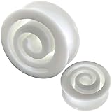 Pendiente de silicona flexible de doble ensanchamiento para la oreja, tamaño disponible: 2 g (6 mm) a 24 mm (1 par), 15/16 = 24mm, Silicona, No es una piedra preciosa