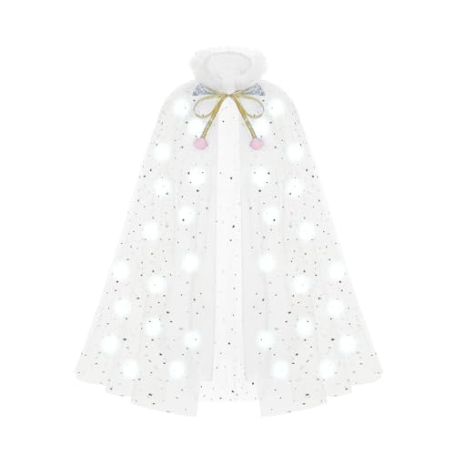 Capa de princesa con luces LED para niñas, tul 2 capas miniatura 1