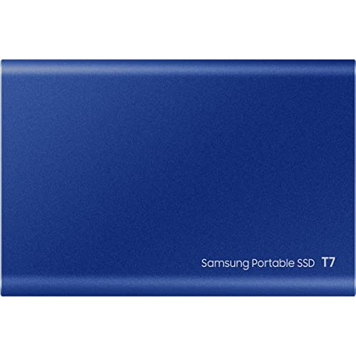 Image of Samsung T7 500GB Up to 1,050MB /s USB 3.2 Gen 2 (10Gbps, Type-C) External Solid State Drive (Portable SSD) Blue (MU-PC500H)