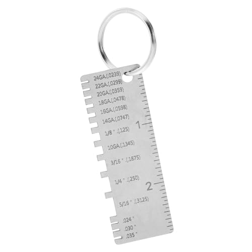 Lurrose herramienta medidora de soldadura de metal con escalas grabadas para medición precisa de grosor para soldadores en manufactura y construcción miniatura 1