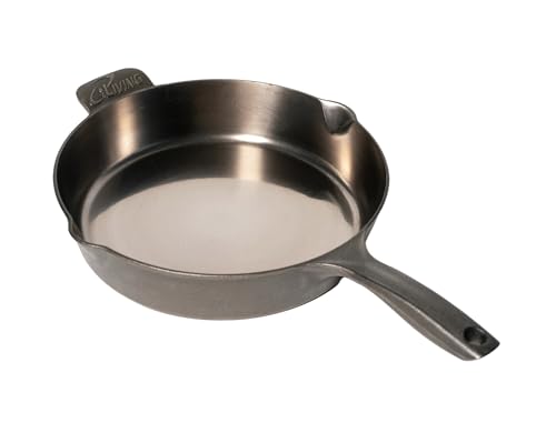 iLiving Un-seasoned Modern Heirloom Mirror Polished Cast Iron Skillet Pan 12 (2.7 Wall Height / 3.7 L) Silver