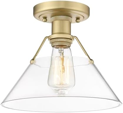 Golden Lighting Orwell Flushmount Brushed Champagne Bronze with Clear Glass Shade
