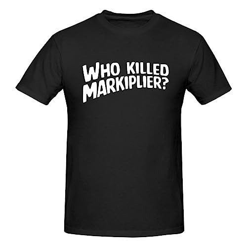 Who Killed Markipliers Classic T-Shirt Crew Fashion Neck Casual Top Basic Short Sleeve Shirt Black Large
