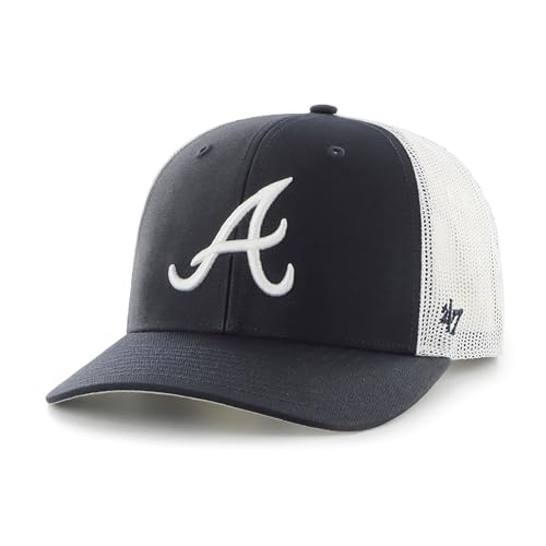 '47 Atlanta Braves Team Navy Trucker Mesh Snapback Hat, One Size