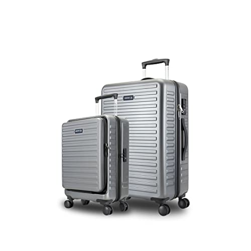 Image of Assembly Cabin Luggage 20 Inches & Large Check in 28 Inches Polycarbonate Set of 2 - Premium Hard Shell Suitcase Trolley - Grey