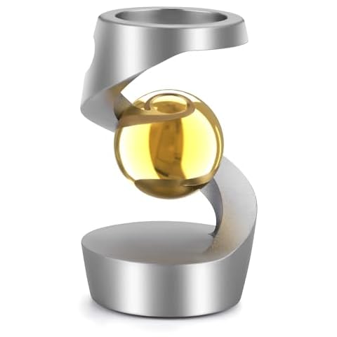 DOLASEV Kinetic Desk Toys, Kinetic Spinning Desk Toy, Desk Fidget Toys for Adults for Office, Desk Toys and Gadgets, Metal Fidget Toy (Silver Gold) Cover