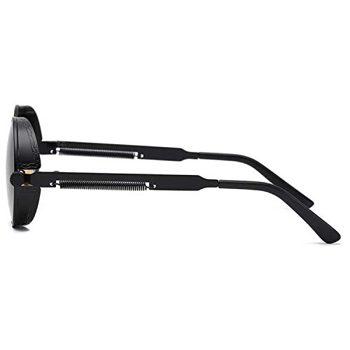 Joopin Retro Polarised Steampunk Sunglasses Round Metal Frame Circle Vintage Sunglasses for Men and Women(Retro Black) steampunk buy now online