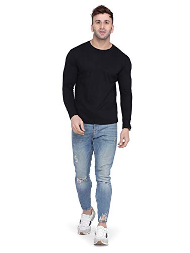 Image of Self Design Men Full Sleeve Round Neck Multicolor T-Shirt (Pack of 2)