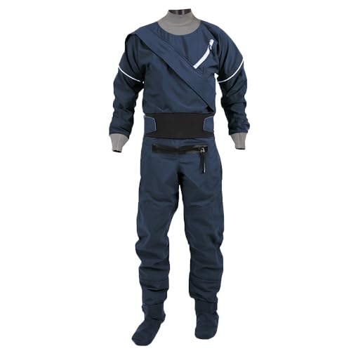 Trockenanzüge für Männer im Kaltwasser-Kajakfahren, 3-lagiger, wasserdichter Stoff, Latex am Hals und Handgelenk, Schnorcheln, Neopren-Tauchen/Reißverschluss