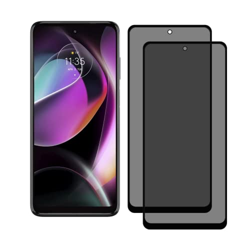 OWMGTS 2 Pack Privacy Screen Protector for Motorola Moto G 5G 2022 [9H Hardness] HD [Black] Dark Anti Spy Private Tempered Glass Film for Moto G 5G 2022